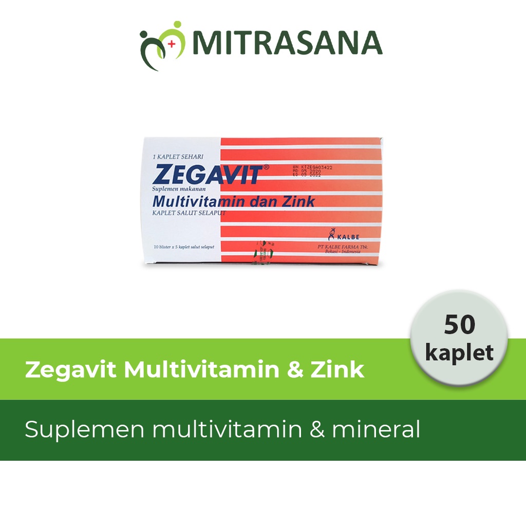 Jual Zegavit Multivitamin Dan Zinc 50 Kaplet Multivitamin Untuk