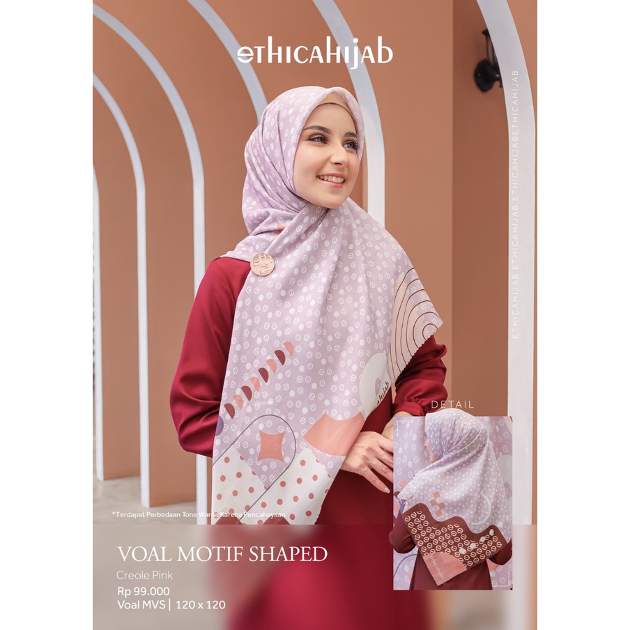 Jual Ethica Hijab Segi Empat Voal Motif Shaped Shopee Indonesia