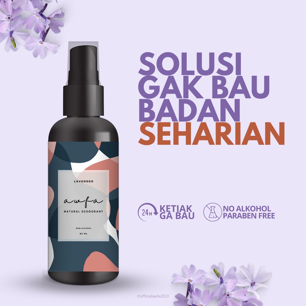 Jual Awfa Natural Deodorant Alami Wangi Lavender Deo Spray Tawas Ml