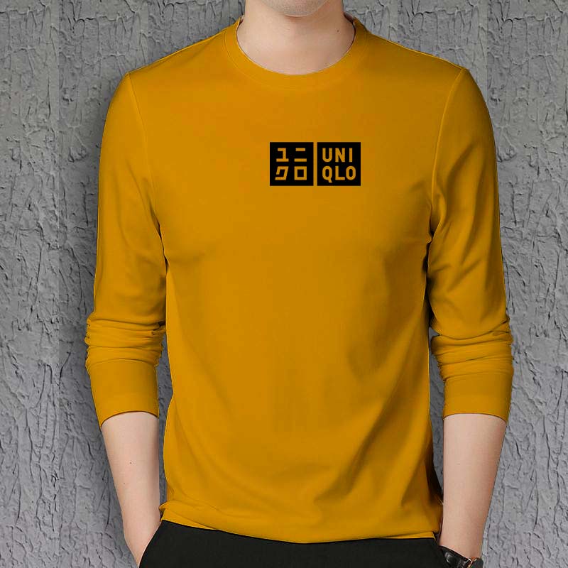 Jual Baju Kaos Pria Wanita Lengan Panjang Tshirt Distro Logo Uniqlo