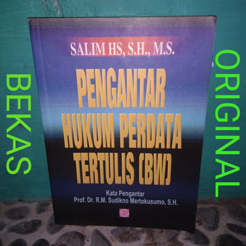 Jual Buku Pengantar Hukum Perdata Tertulis Bw Salim Hs Sudikno