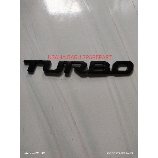 Jual Emblem Tulisan TURBO Hitam Doff Shopee Indonesia