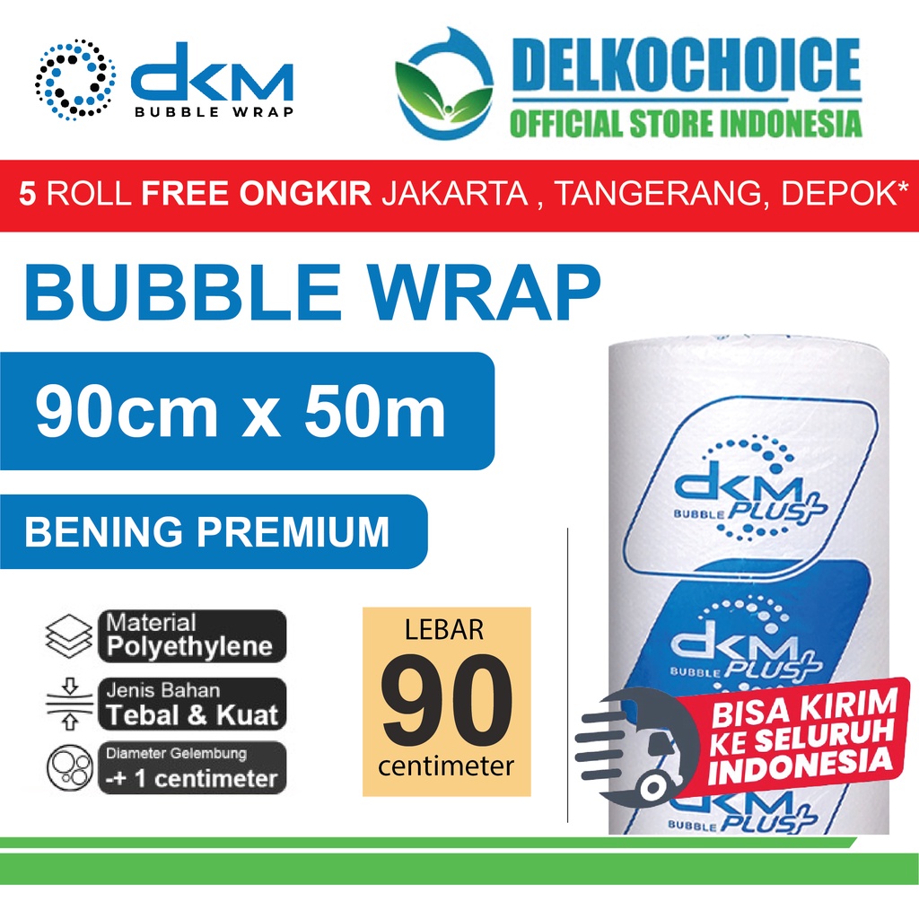 Jual Plastik Bubble Wrap Bening Premium 90CM X 50M TEBAL DKM