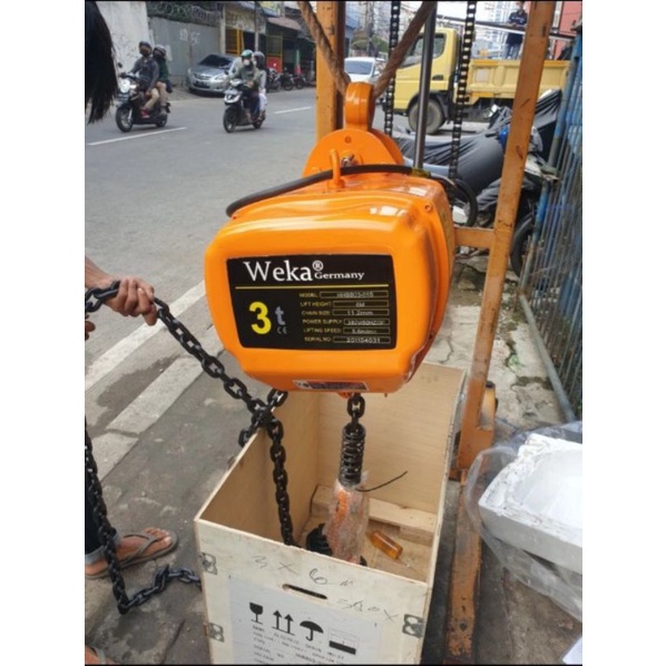 Jual Electric Chain Hoist Kastrol Listrik 3Phase 380v WeKa 3 Ton X 6