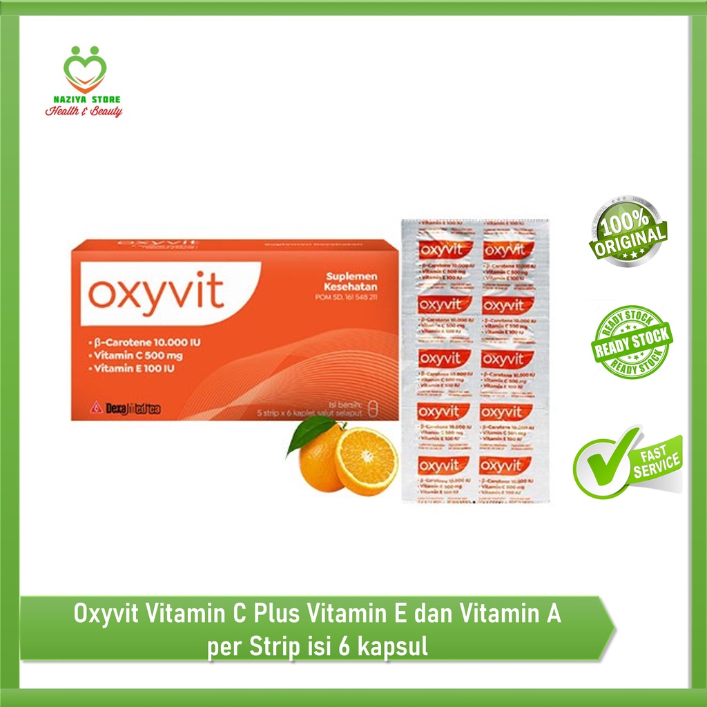 Jual Oxyvit Vitamin C Plus Vitamin E Dan Vitamin A Per Strip Isi 6