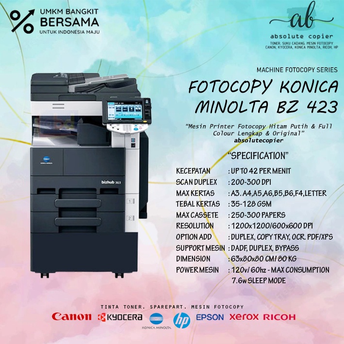 Jual Mesin Fotocopy Konika Konica Minolta Bizhub Bz Bz Bz Copy