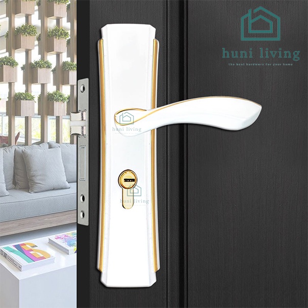 Jual Handle Kunci Pintu Rumah Set White Putih Minimalis Shopee Indonesia