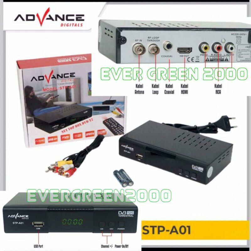 Jual SET TOP BOX STB ADVANCE DVB T2 Receiver Alat Penerima Siaran