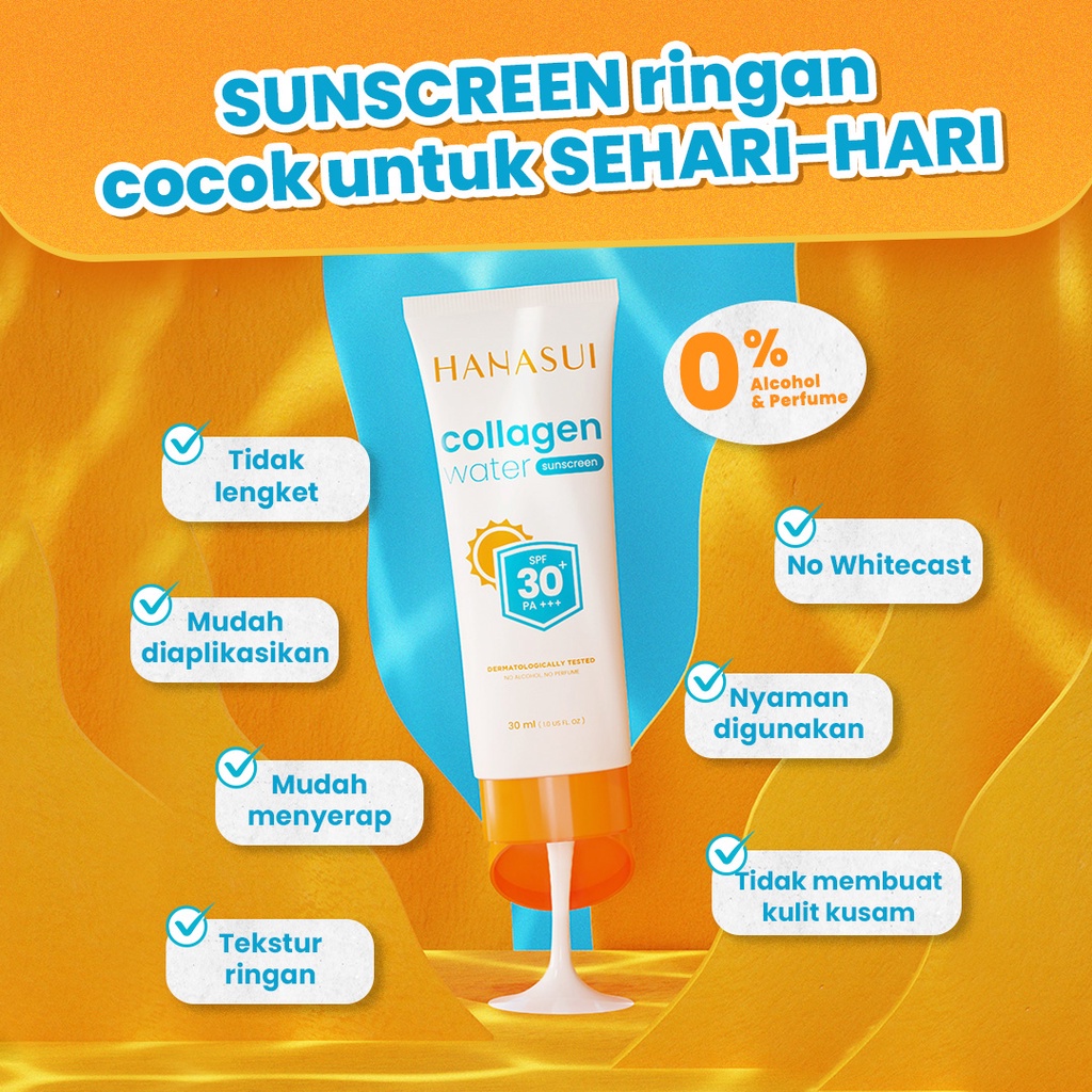 Jual HANASUI COLLAGEN WATER SUNSCREEN PUTIH SPF 30 Shopee Indonesia