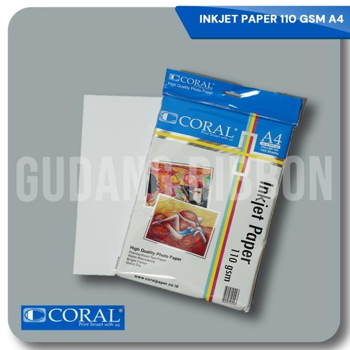 Jual Coral Inkjet Paper A4 110 Gr Pack 100 Sheet Shopee Indonesia