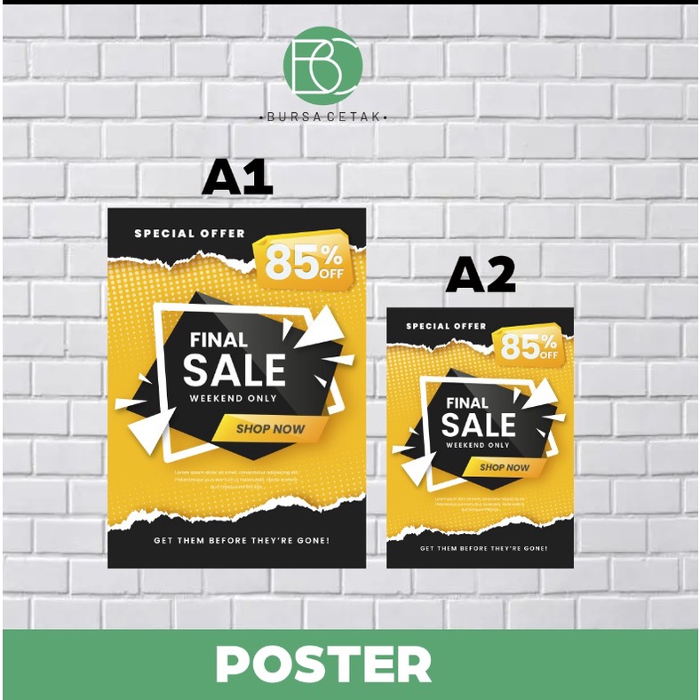 Jual BURSA CETAK Print Poster Ukuran Cetak Prin Poster Custom