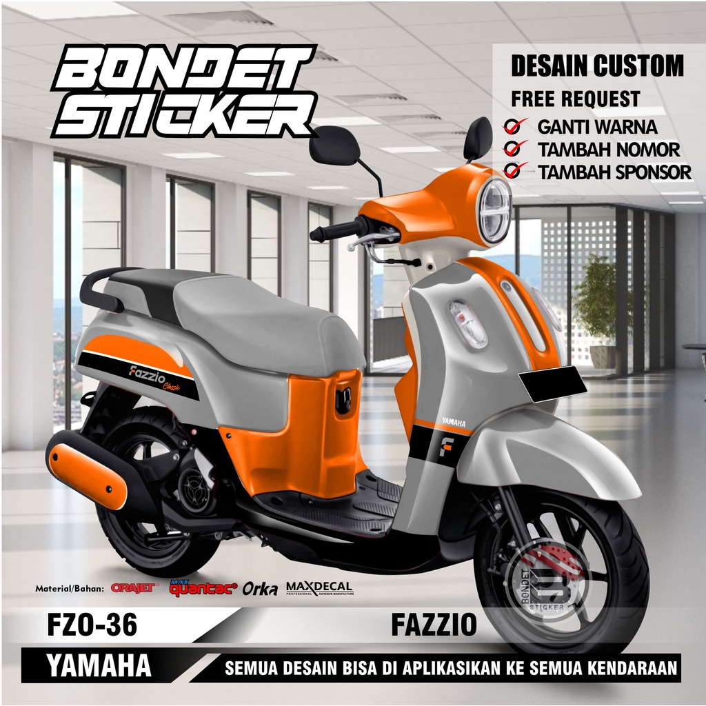 Jual Sticker Motor Decal Yamaha Fazzio Full Body Kode Fzo Shopee