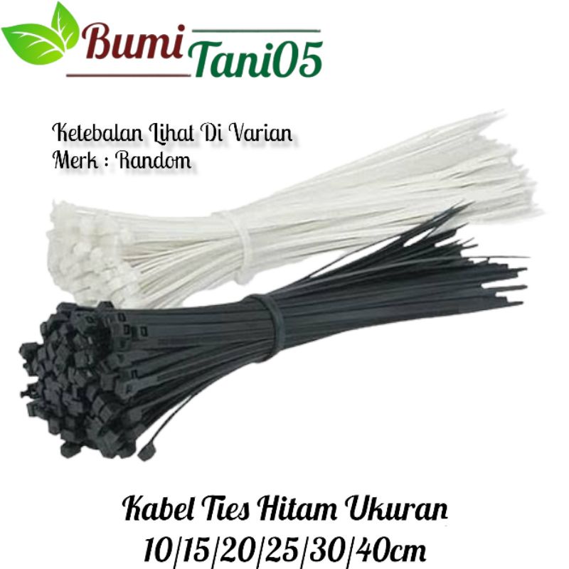 Jual Kabel Ties Cable Tie 10cm 15cm 20cm 25cm 30cm 40cm Warna Hitam Isi