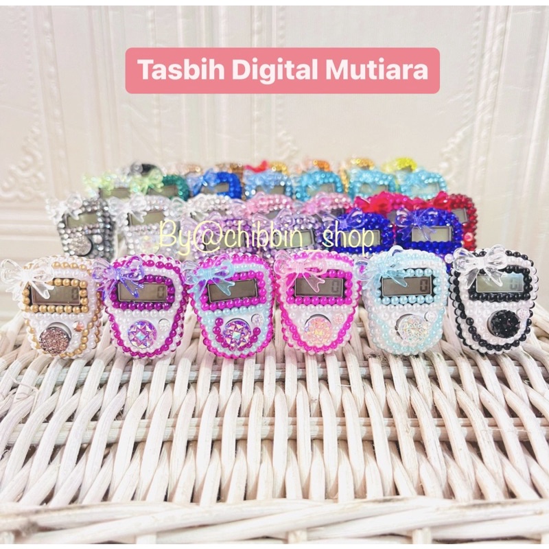 Jual Tasbih Digital Mutiara Pita Transparan Tasbih Digital Swarovski