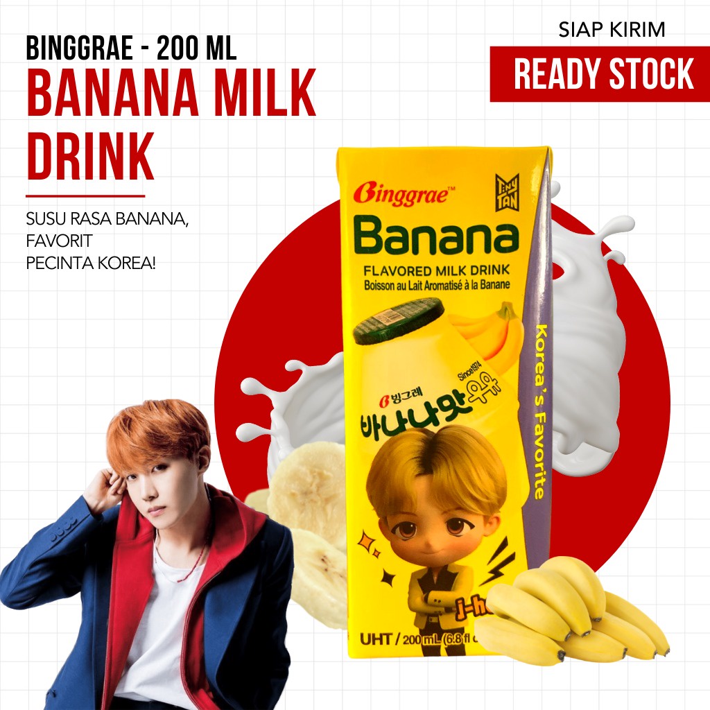 Jual Banana Milk Drink Susu Rasa Pisang Binggrae 200 Ml Shopee