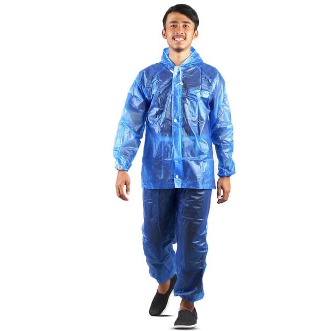 Jual Sale Plevia Jas Hujan Jaket Celana Transparan Stelan Raincoat