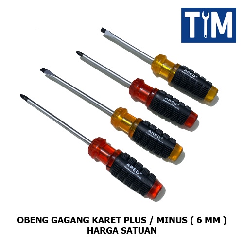 Jual Obeng Gagang Karet Plus Minus 6 MM HARGA SATUAN Shopee Indonesia