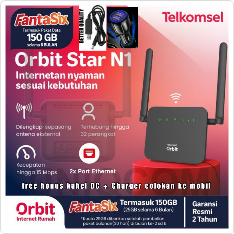 Jual Telkomsel Orbit STAR N1 Modem Wifi 4G High Speed Bonus Data