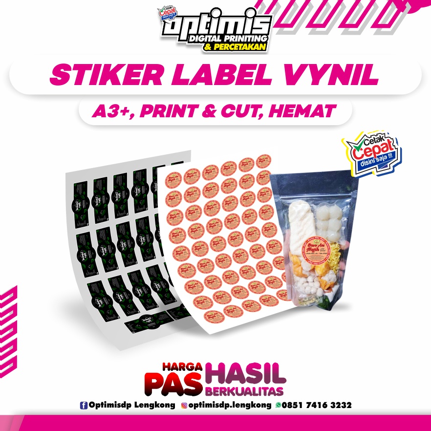 Jual Cetak Stiker Label Makanan Kuliner Bontak Chromo Kemasan Murah A3