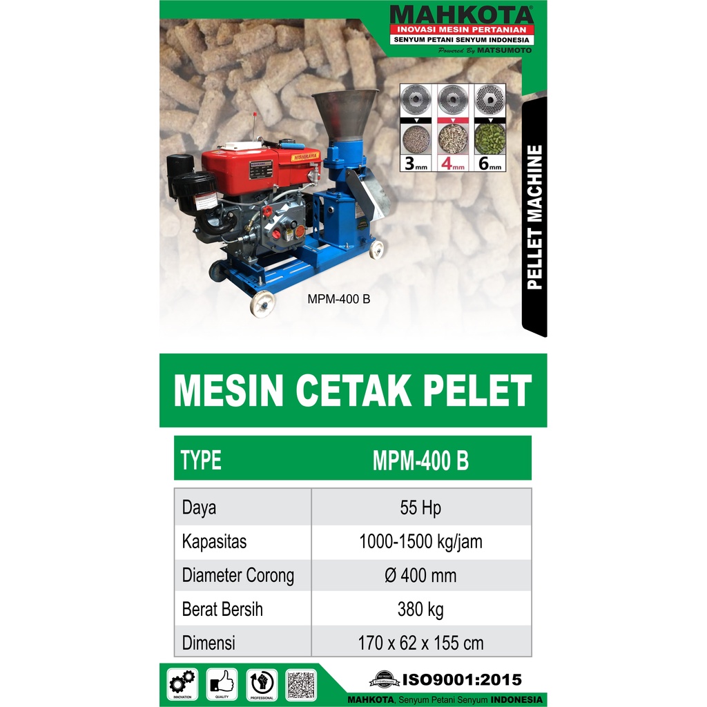 Jual Mesin Pelet Pellet MAHKOTA MPM 400B Mesin Cetak Pembuat Pelet