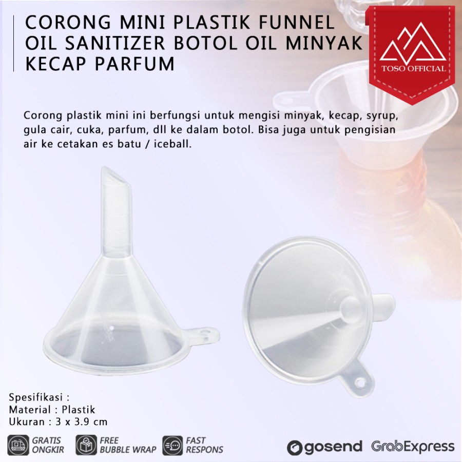 Jual Corong Mini Plastik Funnel Oil Sanitizer Botol Oil Minyak Kecap