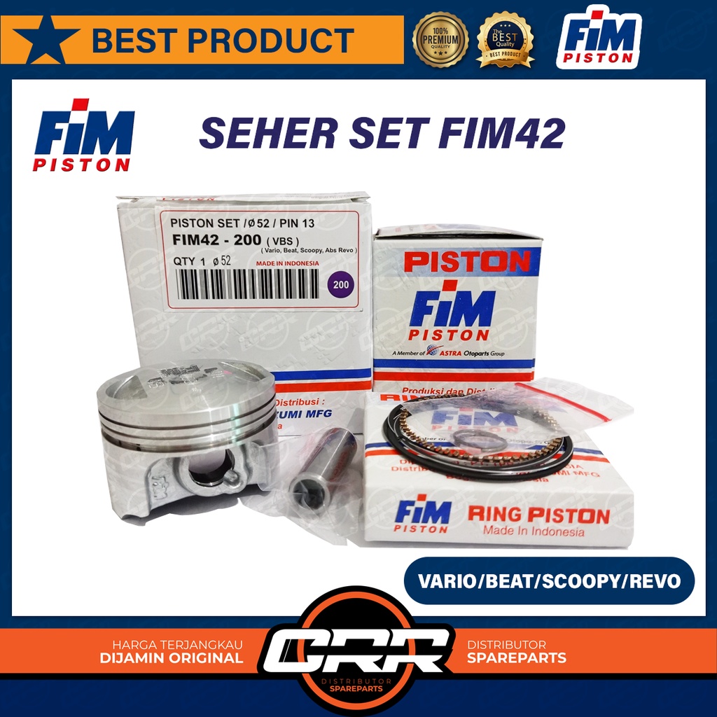 Jual Seher Kit Piston Set BeAT Vario Scoopy Blade Revo Absolute Karbu