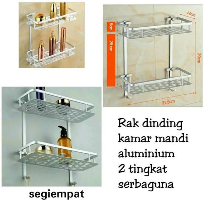 Jual Alumunium Rak Dinding Toilet Kamar Mandi Aluminium Rak Kamar