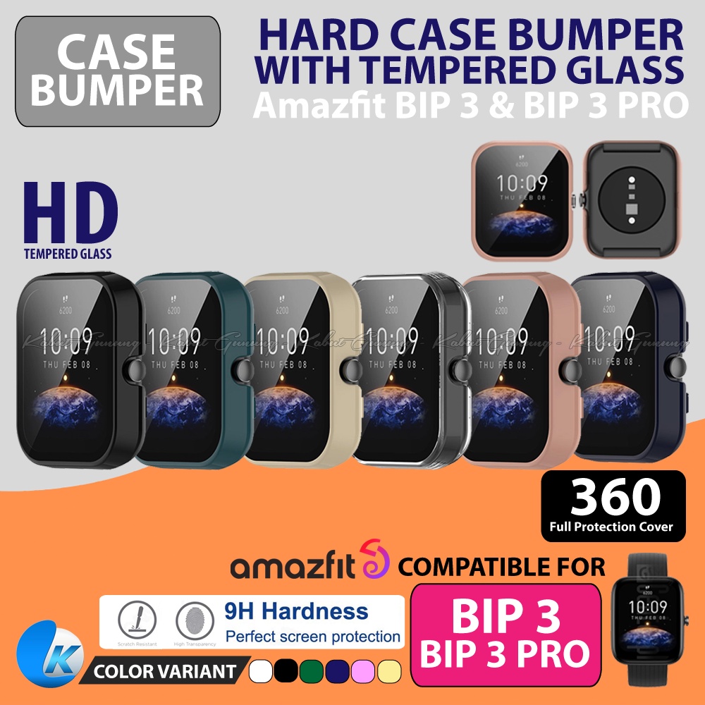 Jual Hard Case For AMAZFIT BIP 3 AMAZFIT BIP 3 PRO Case With Tempered