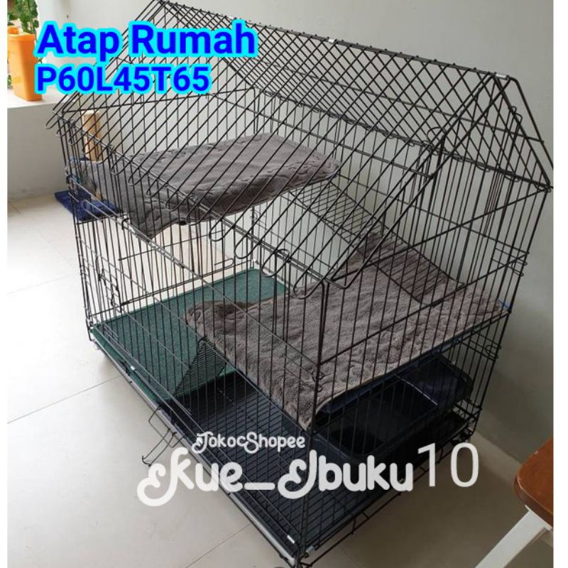 Jual Kandang Kucing Tingkat Atap Rumah Besi Lipat X X Cm Real