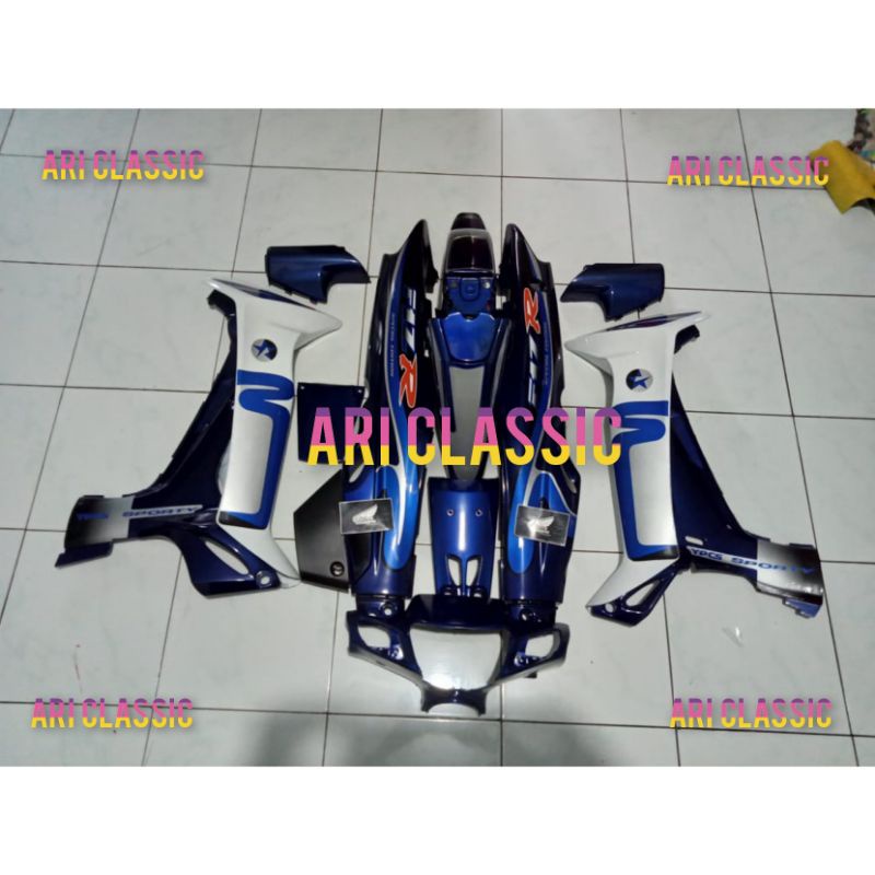 Jual Cover Body Fizr Caltex Biru Metalik Putih Full Set Halus Cover