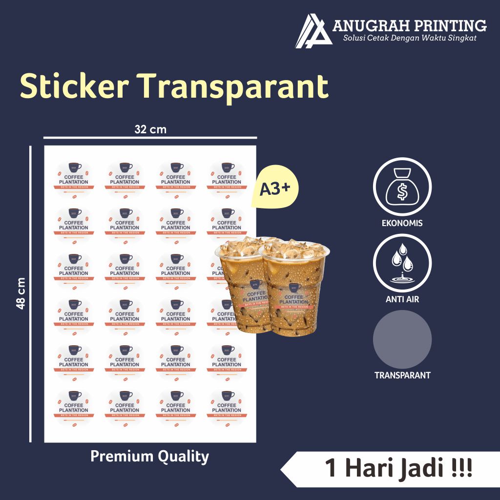 Jual Sticker Transparant Kiss Cut Cutting Sticker Label Makanan Label