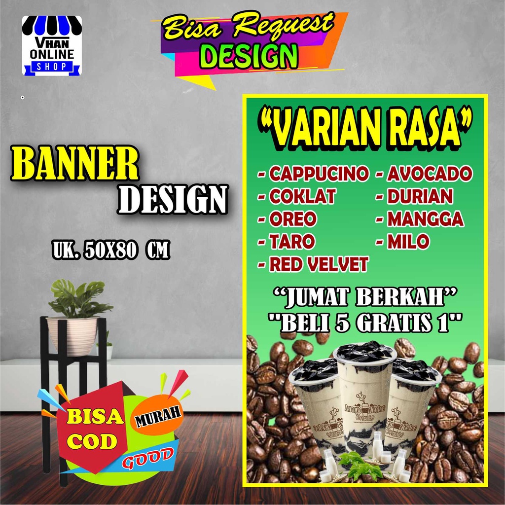 Jual Spanduk Banner Cappucino Cincau Capcin Keren Murah Shopee