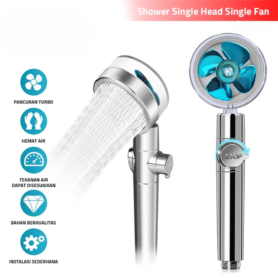 Jual J Shower Kipas Turbo Fan Shower Head Turbo Fan Hand Shower