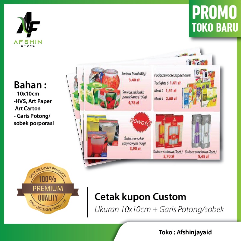 Jual Cetak Kupon Acara Atau Pesta Desain Bisa Di Custom Ukuran 10x10cm