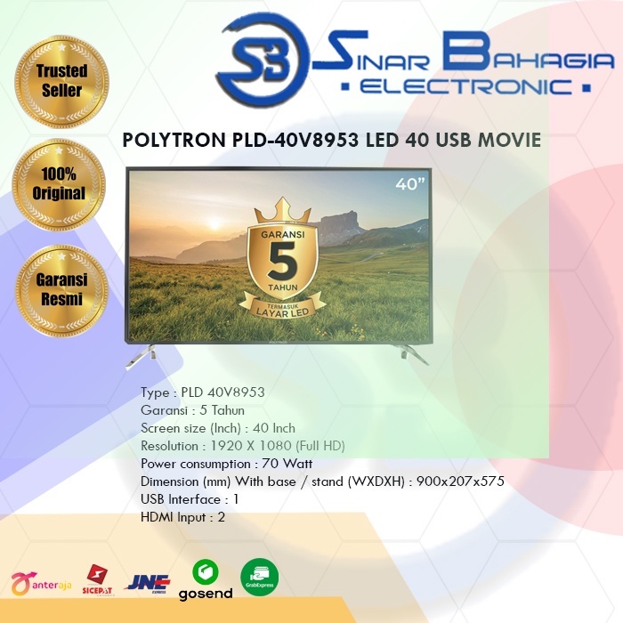 Jual POLYTRON PLD 40V8953 LED 40 USB MOVIE NEW KHUSUS BANDUNG