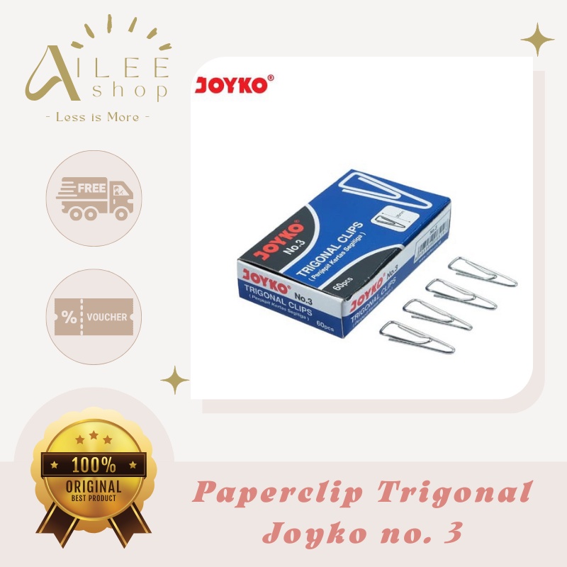 Jual Paperclip Trigonal No 3 Joyko Penjepit Kertas Segitiga Shopee