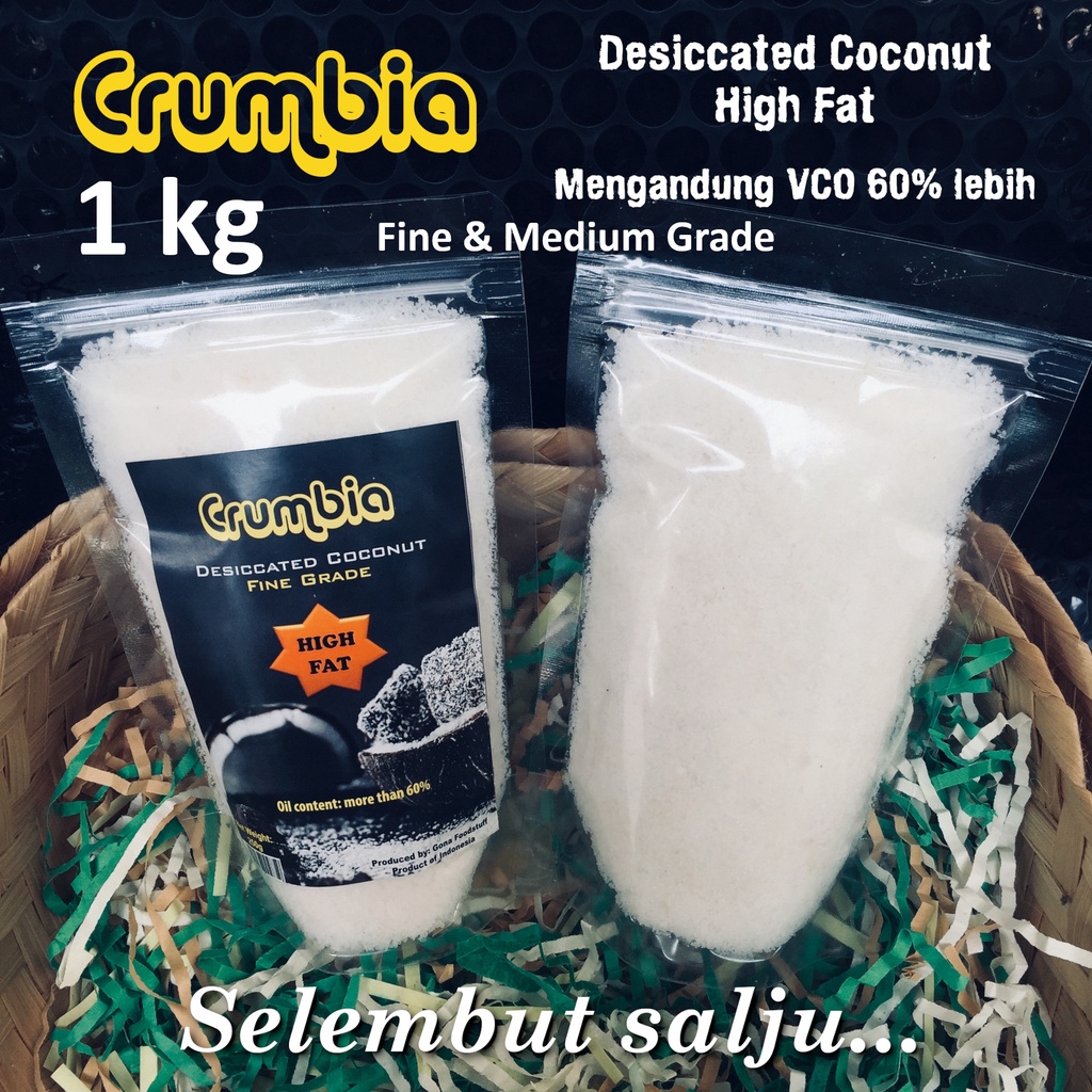 Jual Crumbia Desiccated Coconut High Fat 1 Kg Tepung Kelapa Kadar