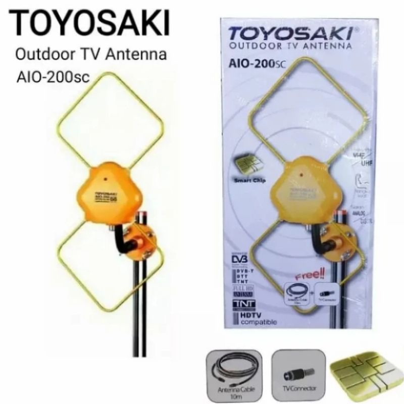 Jual Antena Digital Booster Toyosaki AIO 200 SC Indoor Outdoor Antena