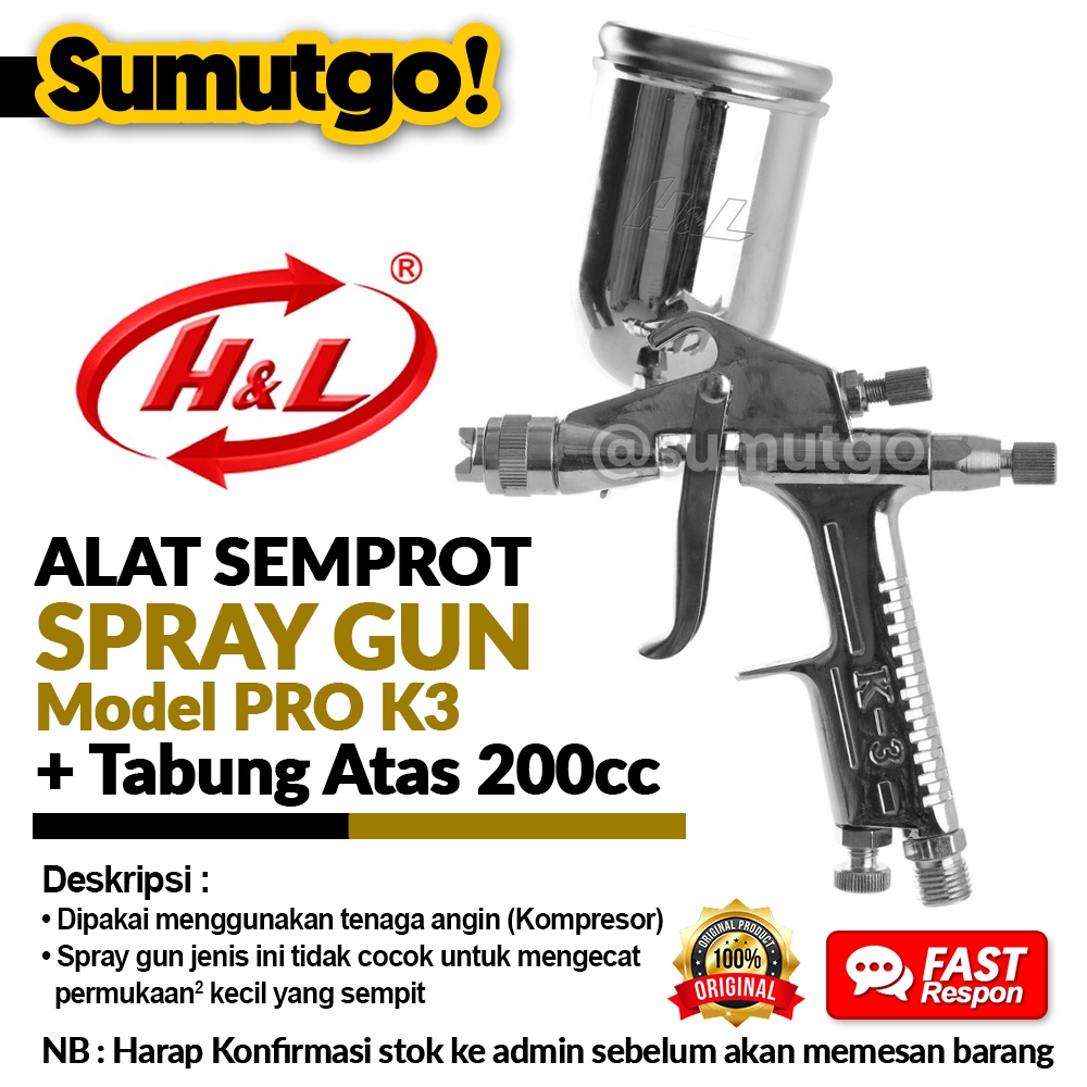 Jual Alat Semprotan Cat H L Pro K Spray Gun Hl Spraygun Tabung Atas