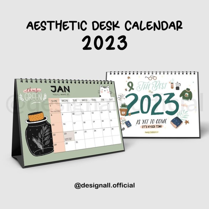 Jual Designall Kalender Meja Kalender Duduk Aesthetic Tahun 2022