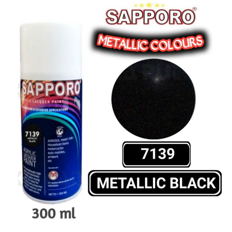 Jual Metallic Black Sapporo Standar Ml Cat Semprot Pylok Pilok