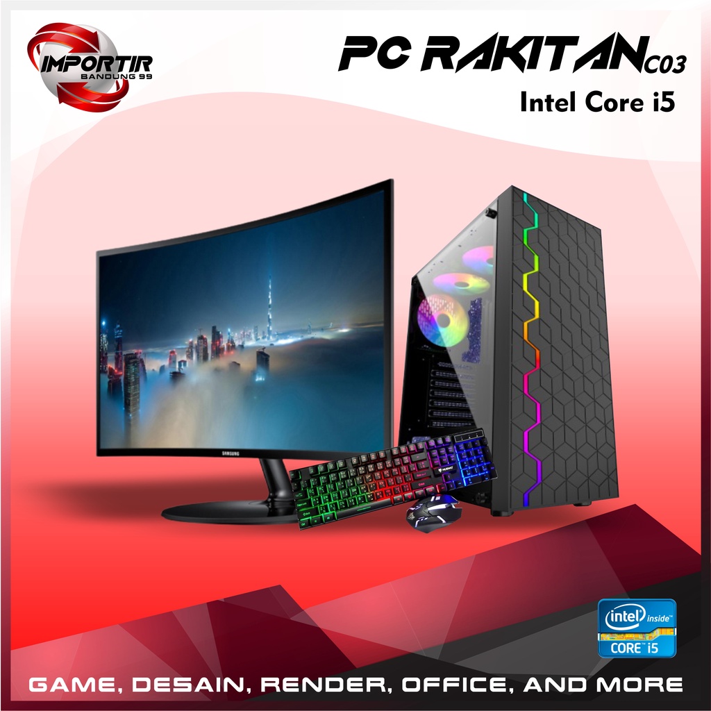 Jual PC Rakitan Lengkap Full Set Gaming Editing Murah Intel Core I5 Ram