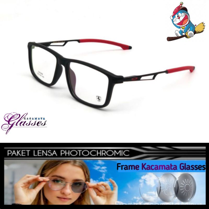 Jual Frame Kacamata Sporty Pria Paket Lensa Photocromic Kacamata Minus