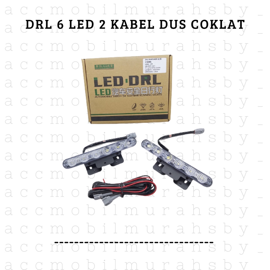 Jual DRL LED Model Fortuner Terang 2 X 6 Titik Lampu LED DRL 6 Titik