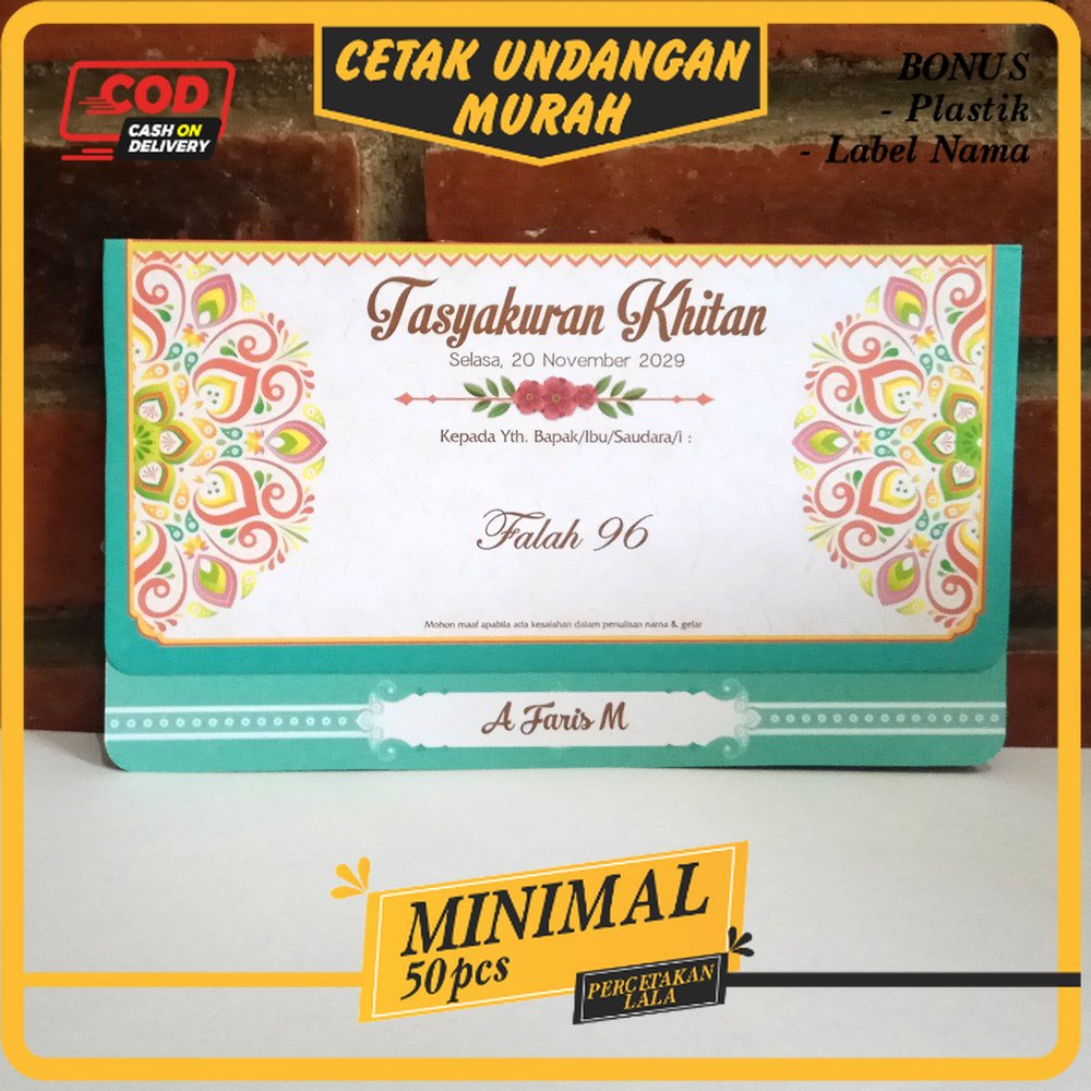 Jual Falah Undangan Pernikahan Desain Aesthetic Rustik Vintage