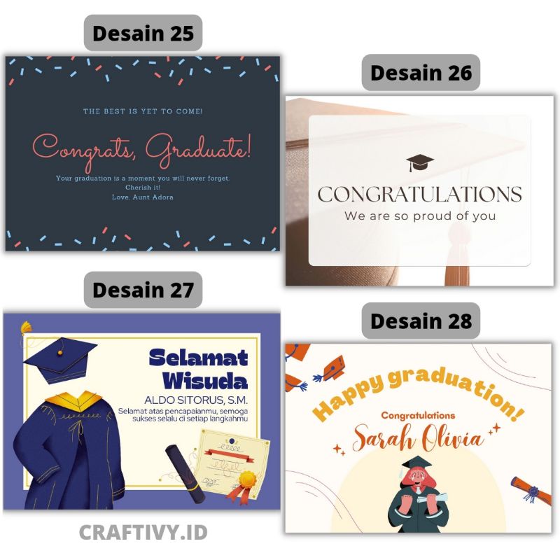 Jual Kartu Ucapan Wisuda Greeting Card Graduation Shopee Indonesia