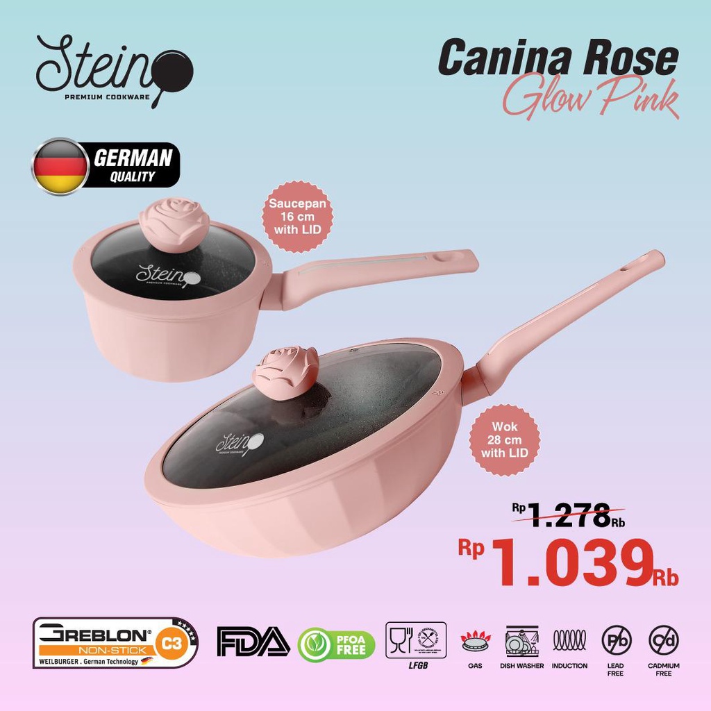 Jual Free Items Stein Canina Rose Set In Panci Set Wok Cm