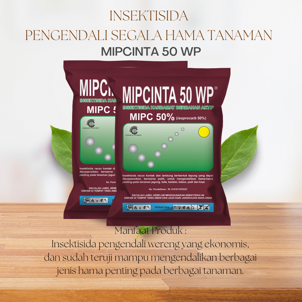 Jual INSEKTISIDA MIPCINTA 50 WP RACUN SEMUT HAMA WERENG HAMA