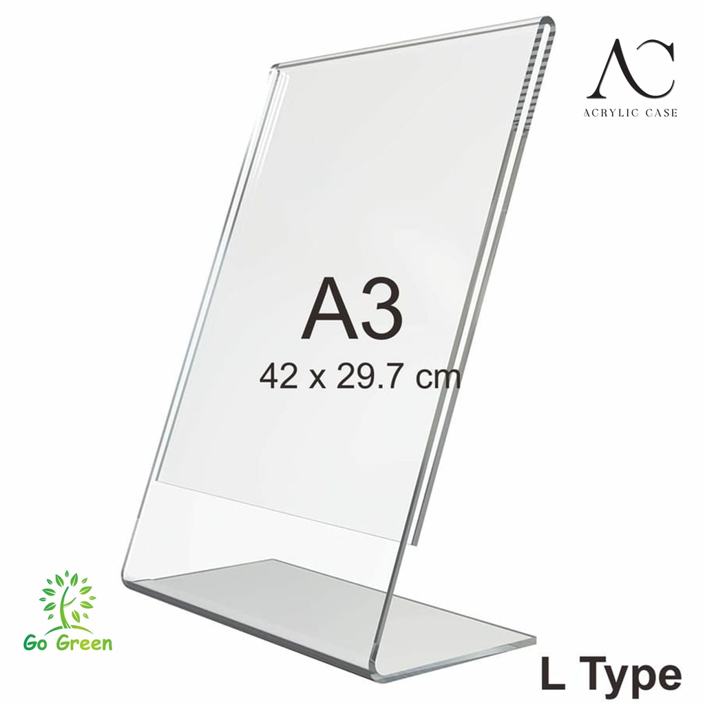 Jual Acrylic Tent Card Holder A Tempat Brosur Meja Akrilik A L Type