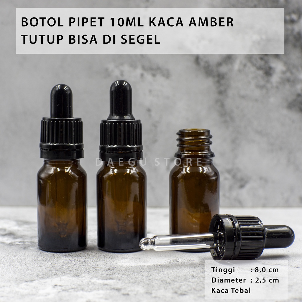 Jual Botol Pipet 10ml Kaca Amber Coklat Tebal Dropper Tetes Bisa